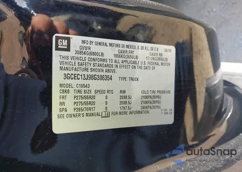 2008 Chevrolet Silverado 1500 Lt1 z USA, uszkodzony, nr VIN 3GCEC13J98G306354